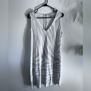Modal Tommy Bahama Cream and Gray Patterned Dress- Large